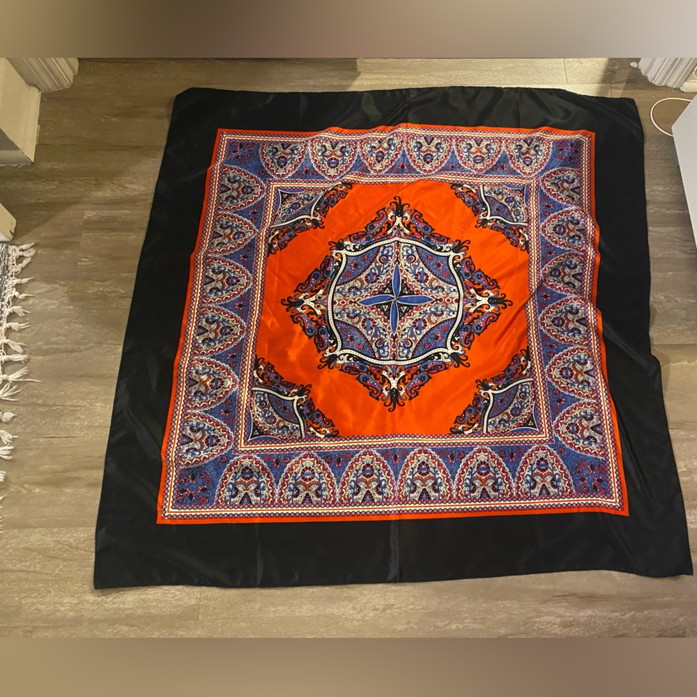 ASOS Vibrant Orange and Blue Patterned Scarf